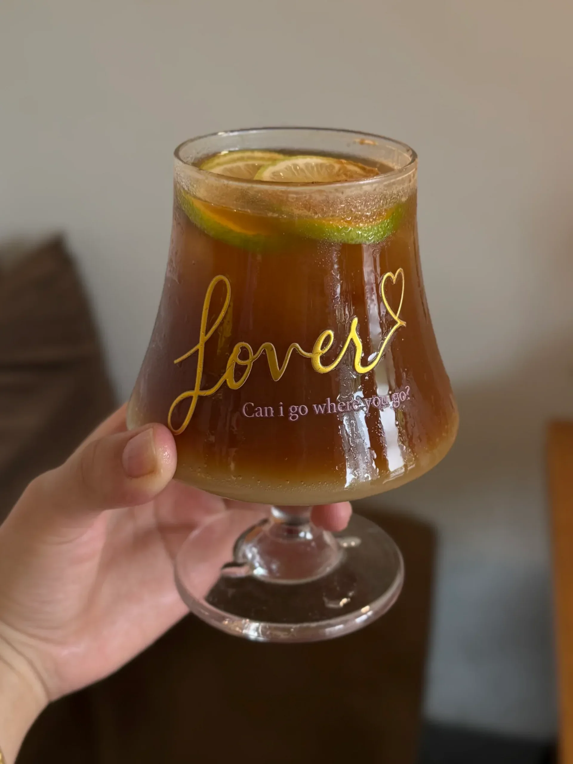 Lover Inspired Vintage Pink Stemmed Glass Goblet | 14oz / 420ml - Image 2