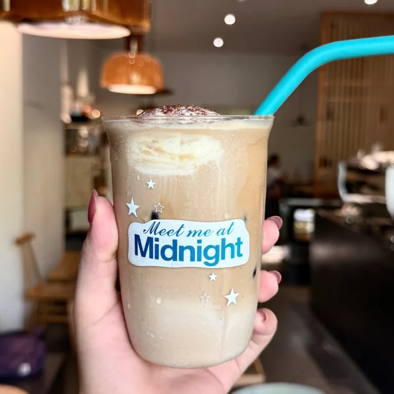 Midnights Inspired Retro Starry Glass Cup | 16oz / 470ml with Blue Silicone Straw