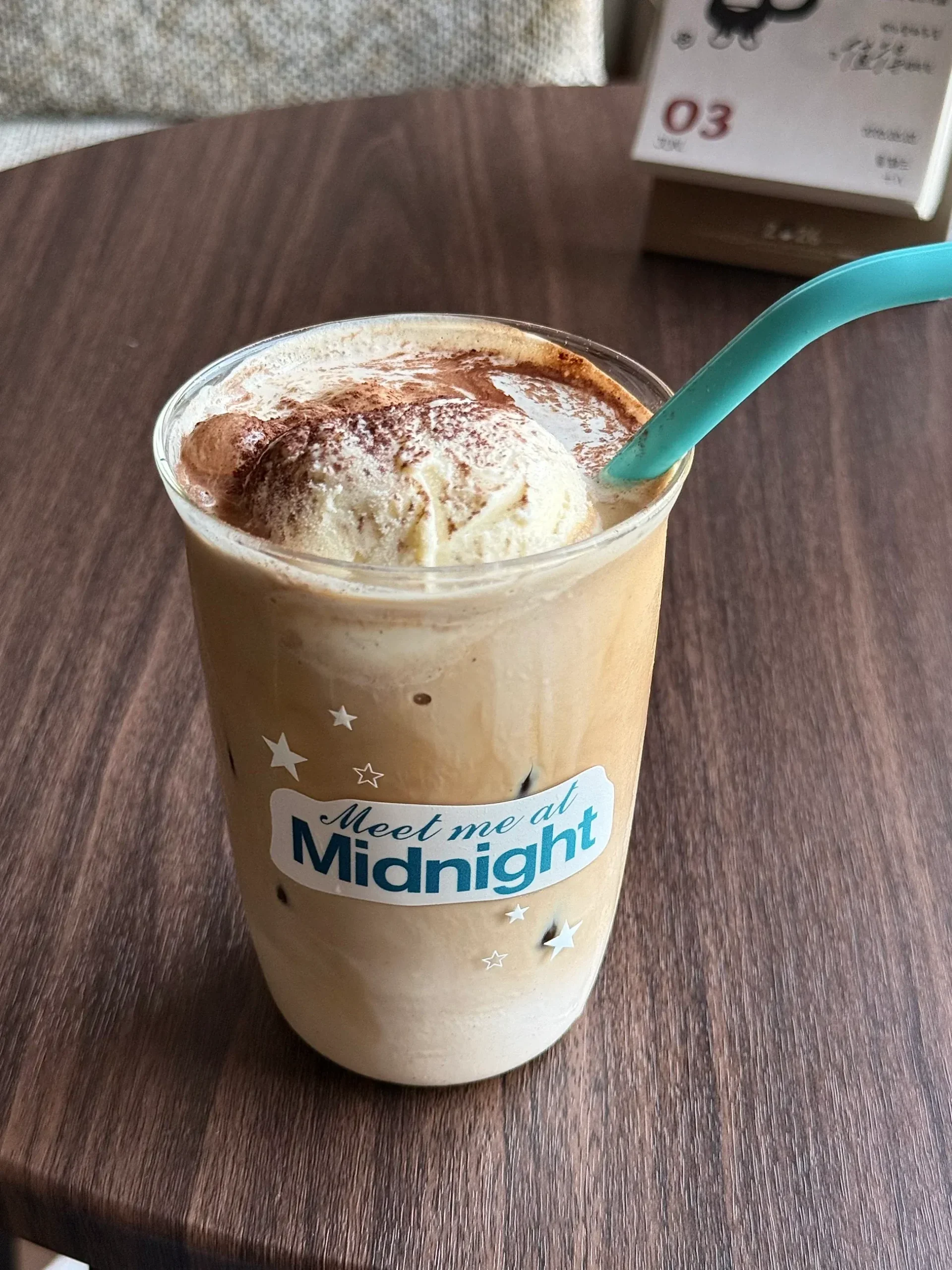 Midnights Inspired Retro Starry Glass Cup | 16oz / 470ml with Blue Silicone Straw - Image 3