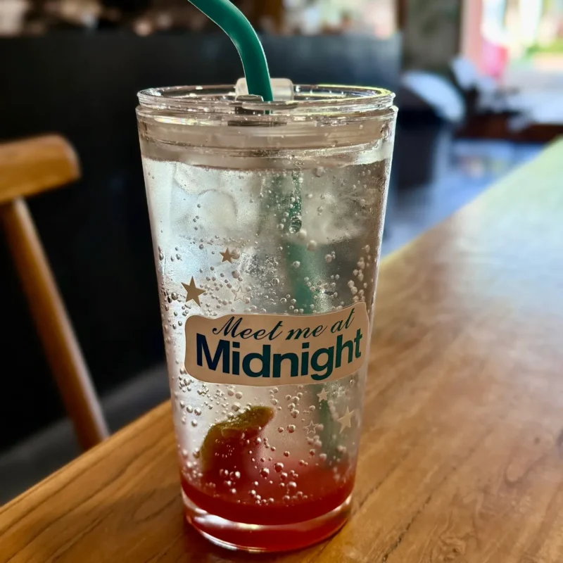 Midnights Inspired Retro Starry Glass Tumbler | 17.6oz / 520ml with Lid & Blue Silicone Straw