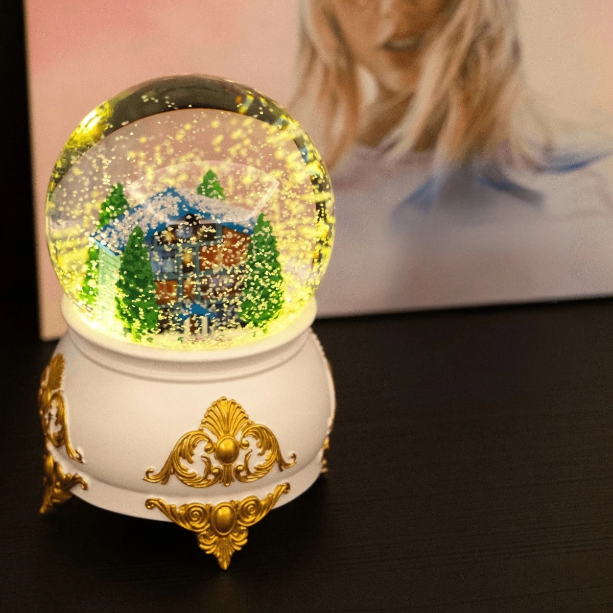 Lover Inspired Musical Snow Globe Replica | 6.3in / 16cm Tall with Night Light - Image 2