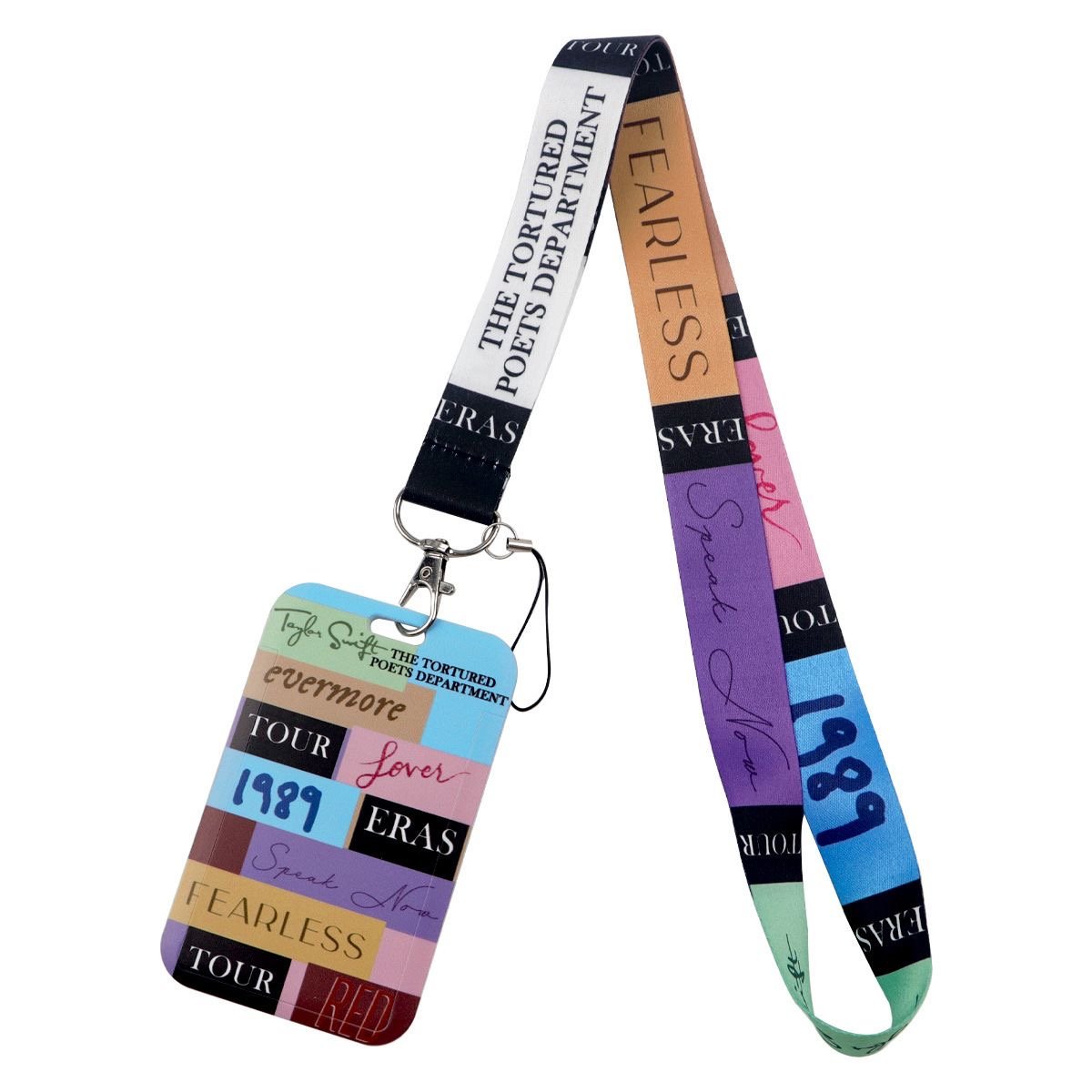 Eras Tour Inspired Lanyard with Card Holder | 17.7in / 45cm | Phone & ID Badge Holder