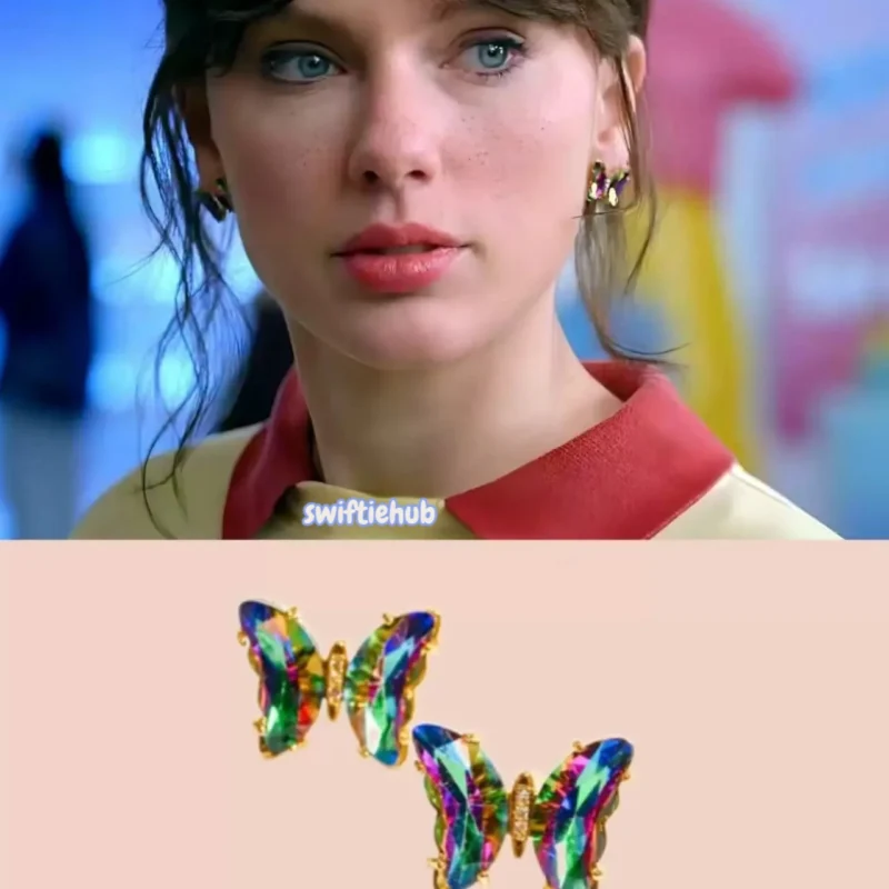 Showgirl Inspired Rainbow Butterfly Stud Earrings | 1 Pair